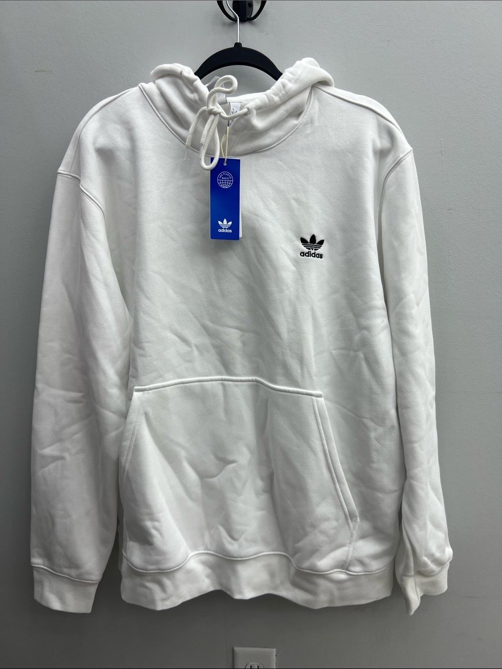 adidas White Trefoil Pullover Hoodie